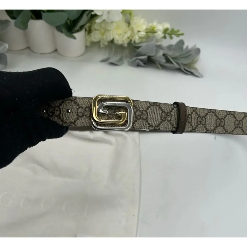 Men's Gucci GG Supreme belt with interlocking G buckle size 115 cm/46 inches